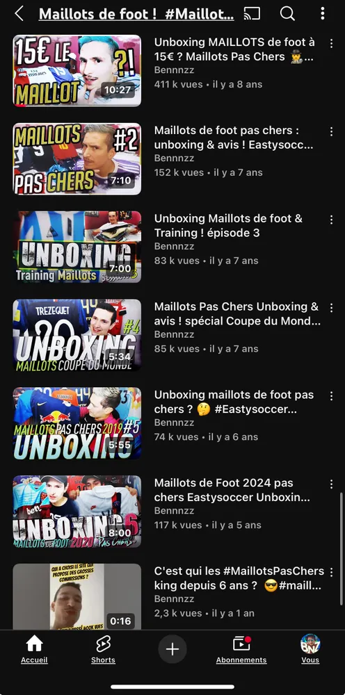 11€ LE MAILLOT de FOOT !! EASTYSOCCER.com code "BNZ" pour -25%, le GRAAL pour les fans de maillots de foot, les fameux #MaillotsPasChers de Bennnzz ! Les moins chers/+ sérieux, 7 ans que jle dis, tapez "Bennnzz Eastysoccer" sur Google ! code promo BNZ = -25%, 1 maillot gratuit pour 79€ d'achat, frais de port offerts, du cashback, 10€ à partager à CHAQUE POTO qui s'inscris avec ton lien, ...